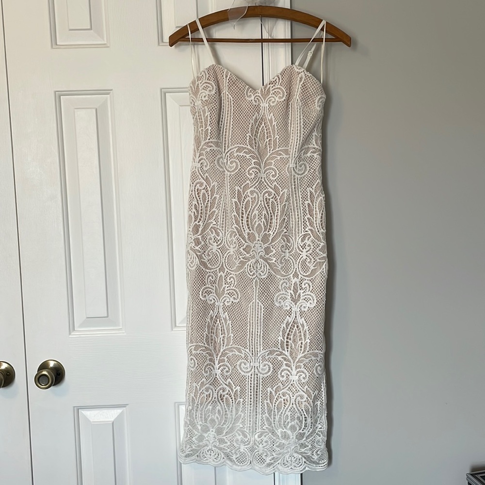 White midi dress